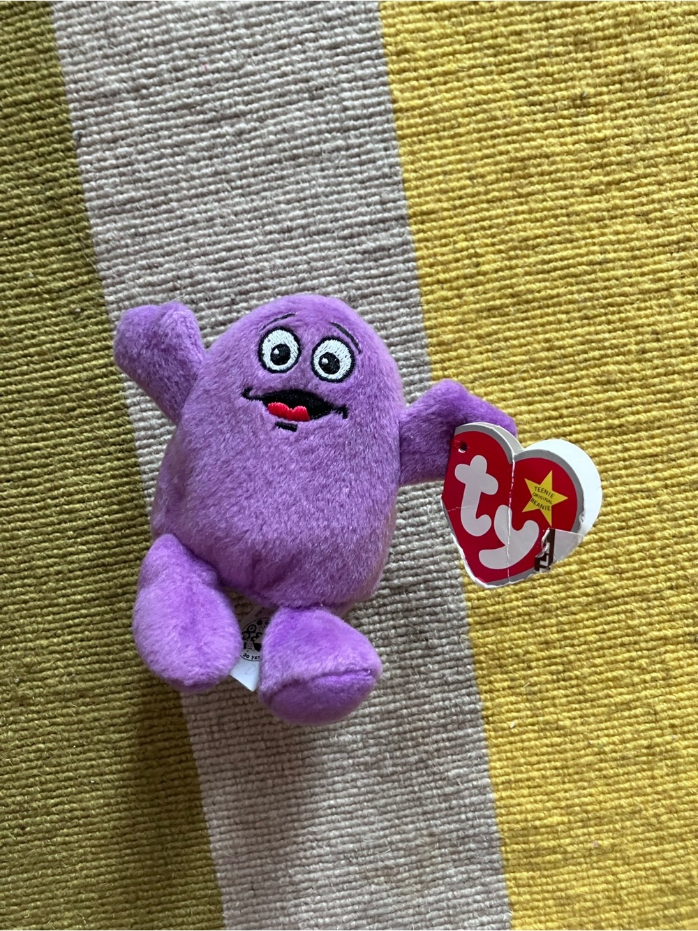 Ty Purple grimace Character Beanie with Heart Tag
